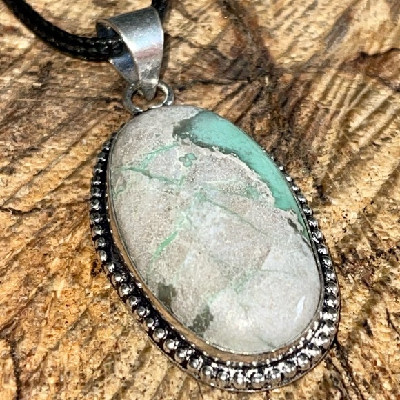 Teal Green Variscite- Utahlite Pendant 1 7/8” - Picture 7 of 16